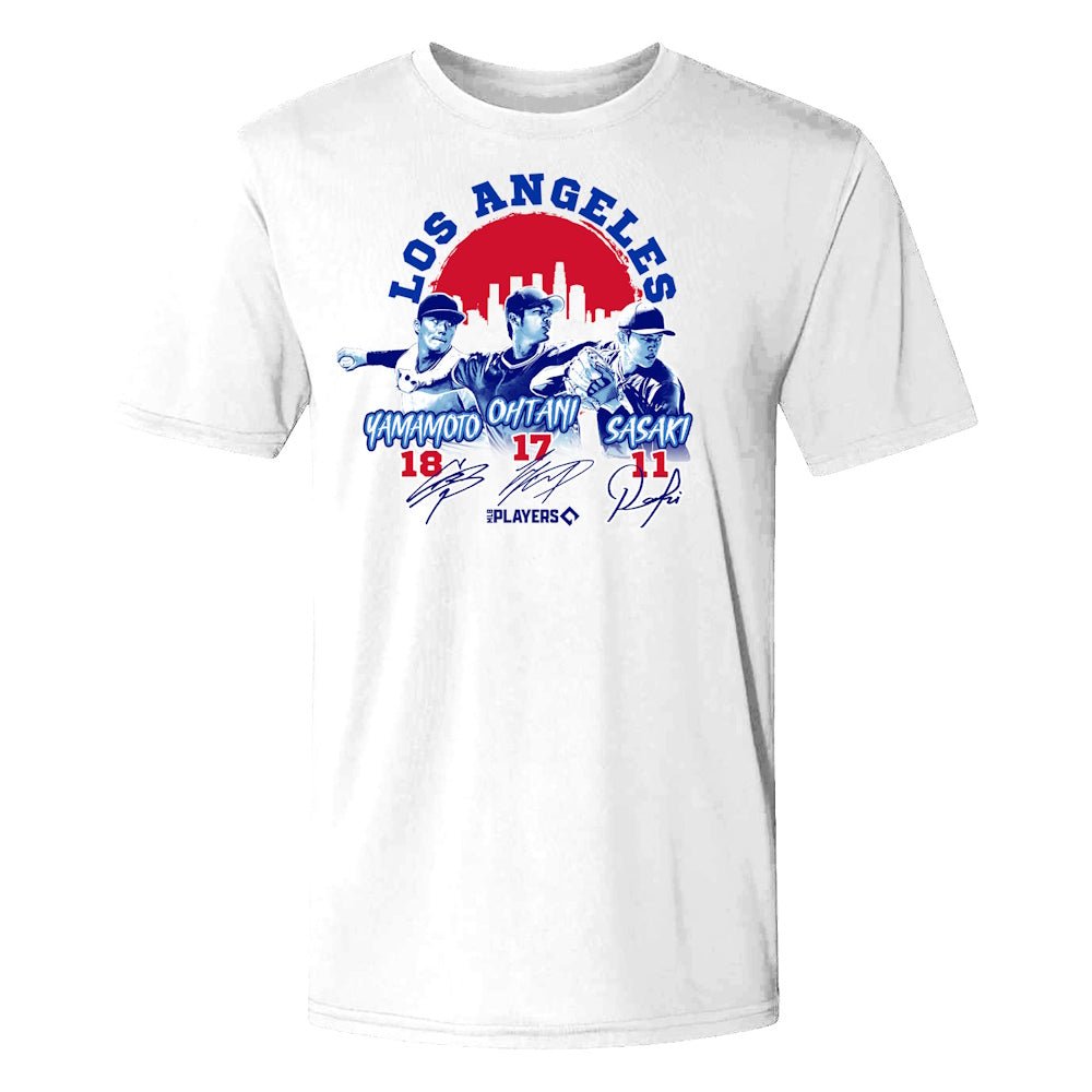 LOS ANGELES DODGERS(MLB) ロサンゼルスドジャース - 侍トリオ / 大谷翔平 山本由伸 佐々木朗希 / LIMITED EDITION / Tシャツ / メンズ - PGS